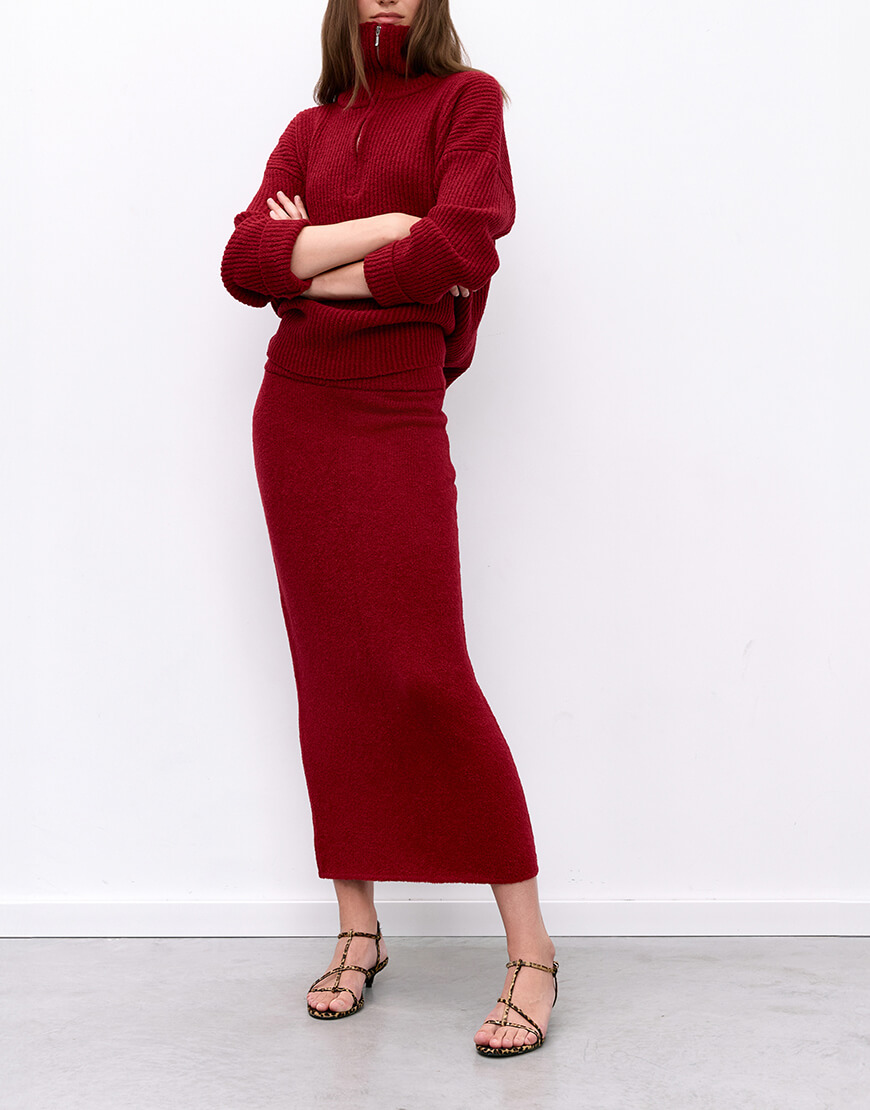 Evoto В'язана малинова спідниця IAM (IAM_KNT/RSPB/SKI) - фото 5