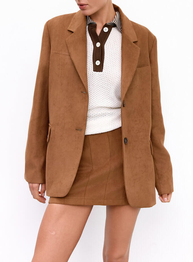 Замшева міні спідниця IAM (IAM_SUED/SKRT)