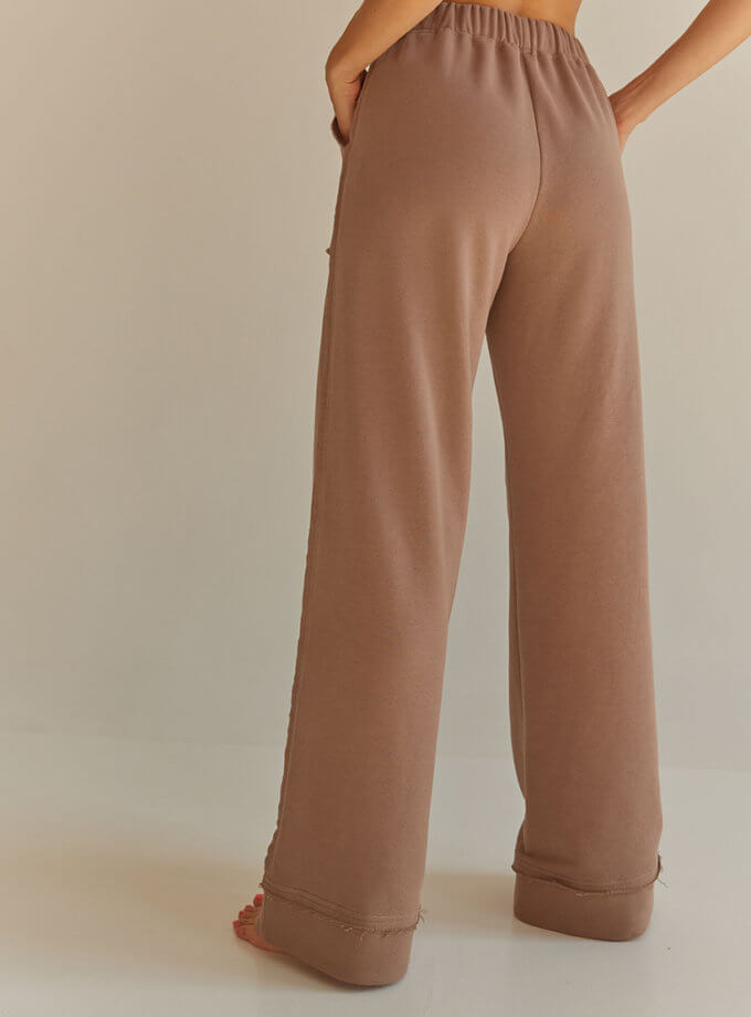 Штани з накладнми кишенями у кольорі мокко MAXAVI (MX2413)