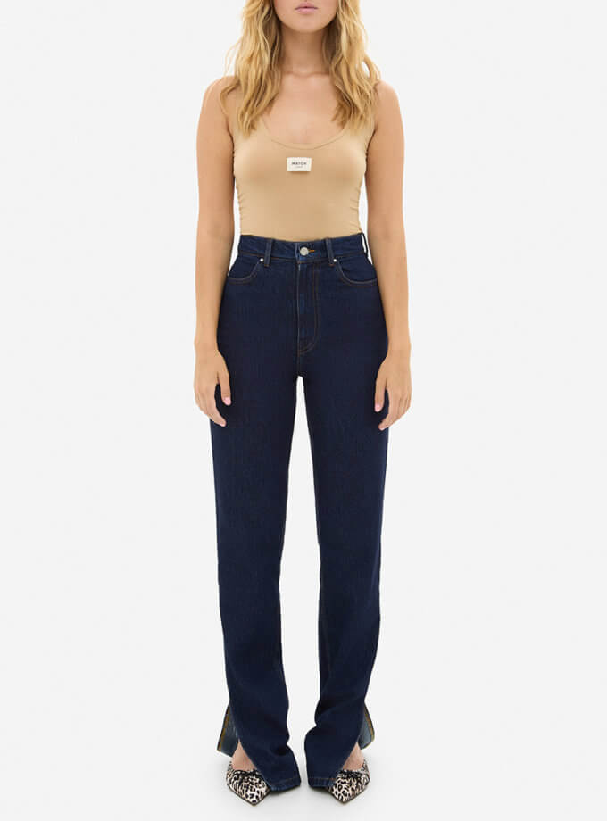 Джинси із розрізами знизу сині MATCH DENIM (MTCH_sp25-jnc-dark-blue)