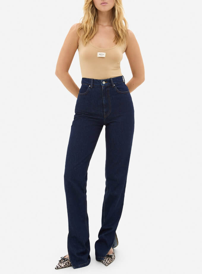 Джинси із розрізами знизу сині MATCH DENIM (MTCH_sp25-jnc-dark-blue)