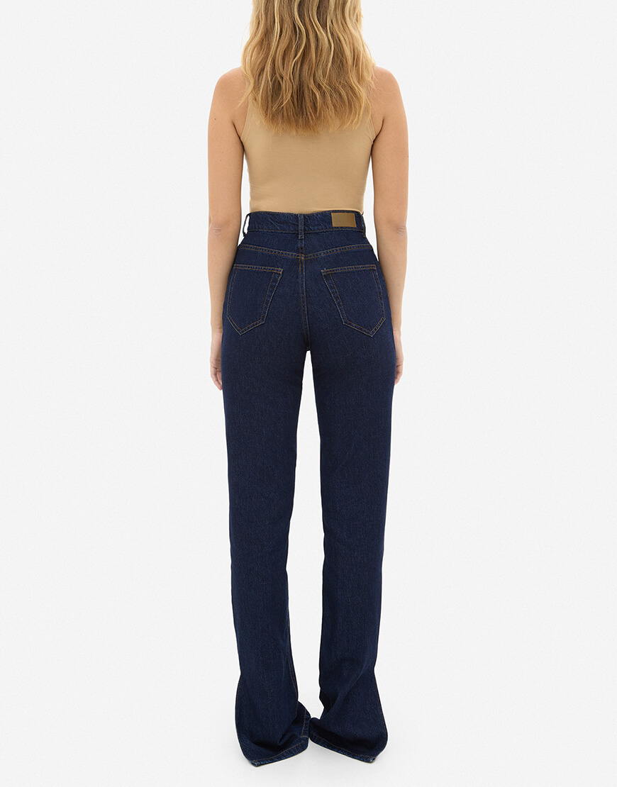 md01339 Джинси із розрізами знизу сині MATCH DENIM (MTCH_sp25-jnc-dark-blue) - фото 3