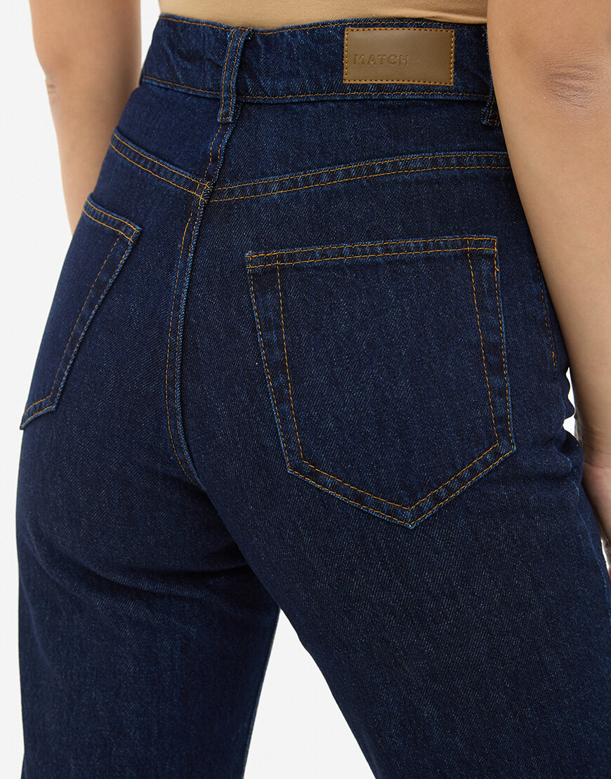 md01342 Джинси із розрізами знизу сині MATCH DENIM (MTCH_sp25-jnc-dark-blue) - фото 4