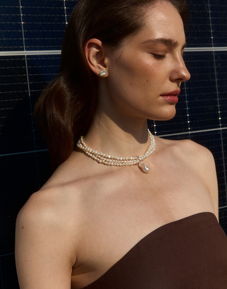 ss1136 Багатошарове намисто зі з'ємним підвісом SOLAR SILVER (SLSR_SSN_098) - фото 3