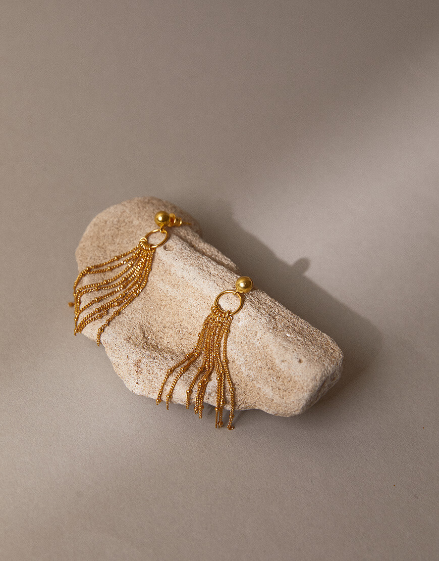 ss4836 Сережки Rain короткі у позолоті SOLAR SILVER (SLSR_SSER_069) - фото 2