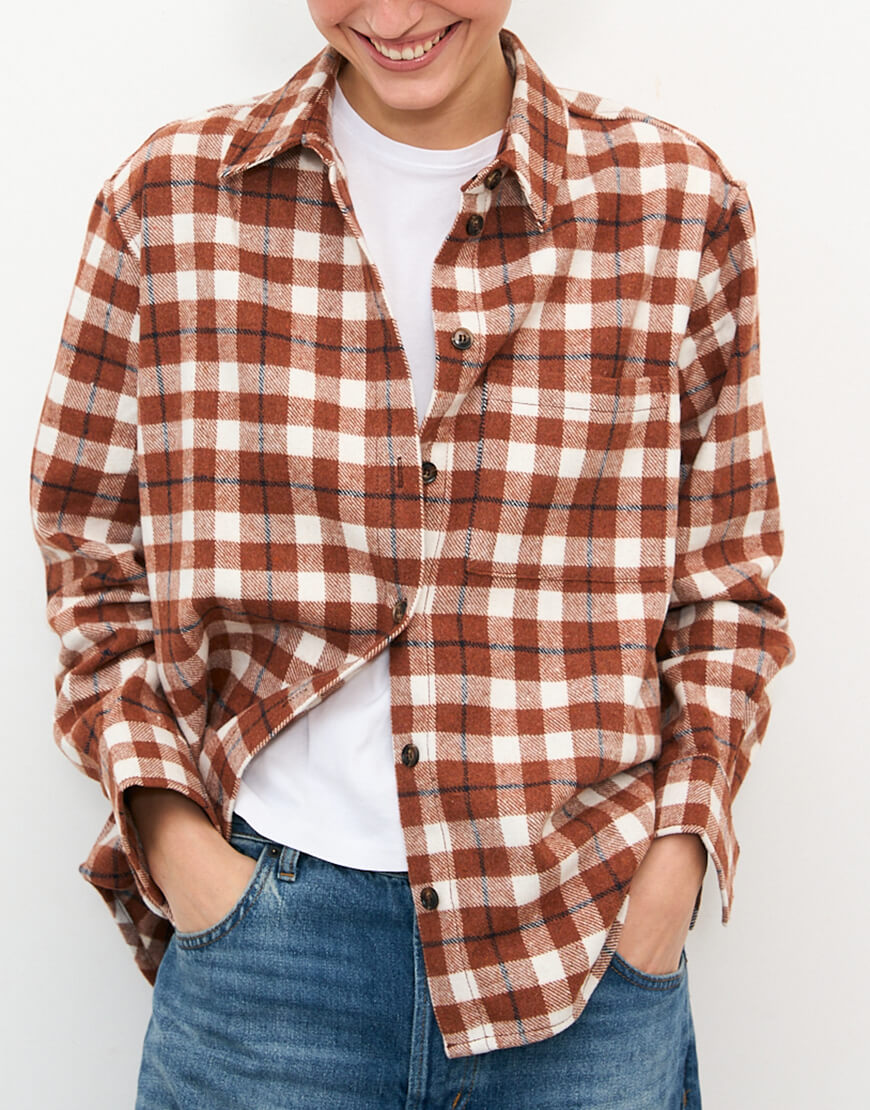 1382_3 Сорочка картата руда ворсована BALCONY GARMENT (BLCN_1382) - фото 2