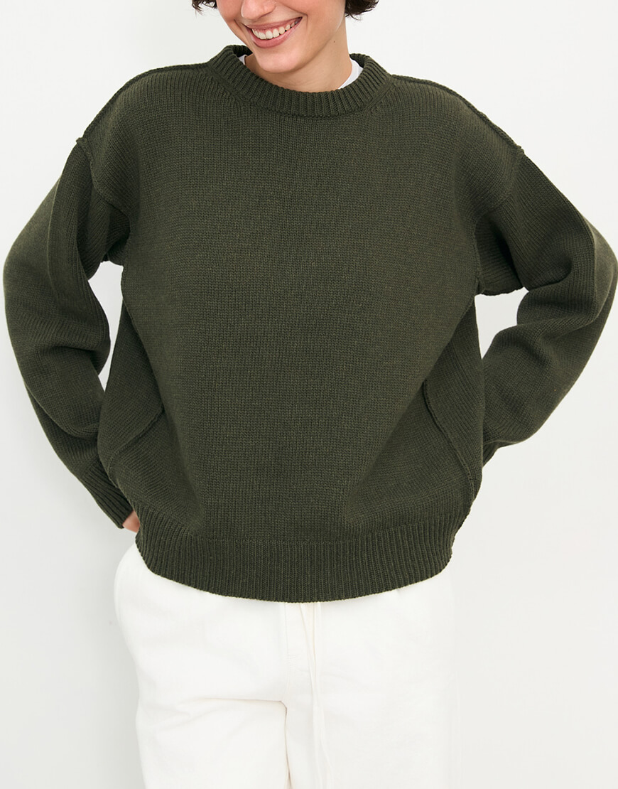 1393_5 Светр вовняний темно-зелений BALCONY GARMENT (BLCN_1393)