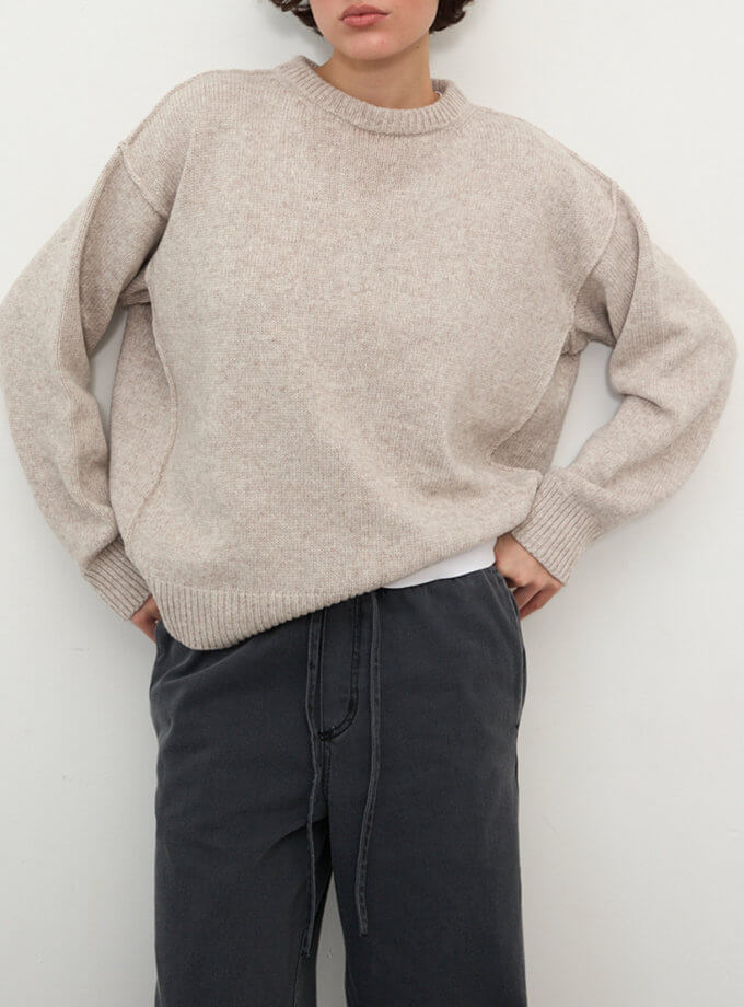 Светр вовняний вівсянка BALCONY GARMENT (BLCN_1394) - фото 5