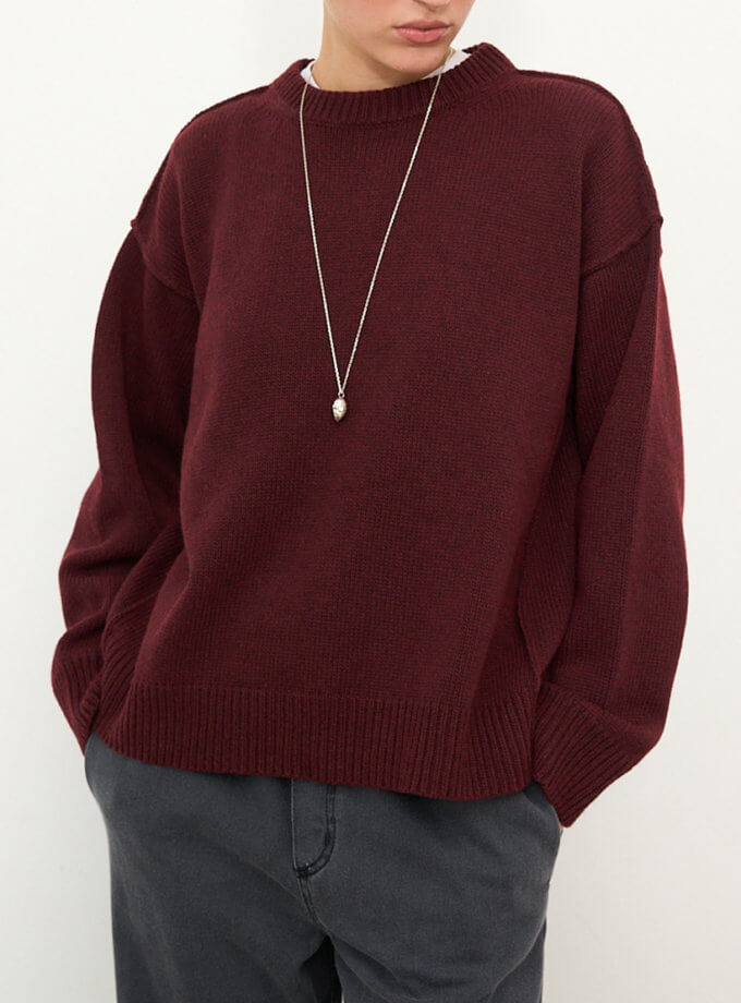 Светр вовняний бургунді BALCONY GARMENT (BLCN_1395)