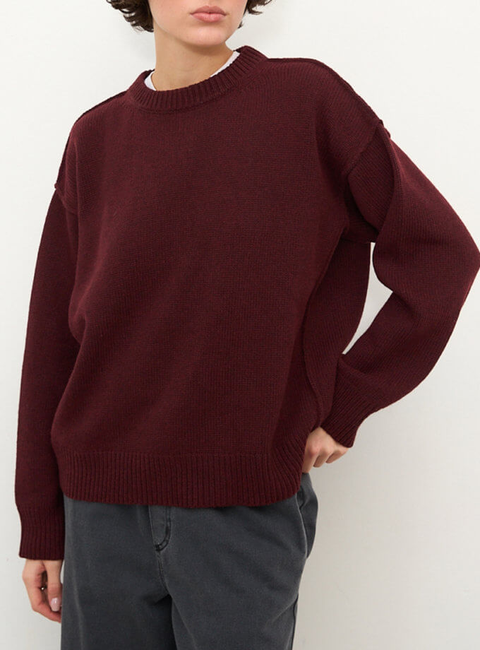 Светр вовняний бургунді BALCONY GARMENT (BLCN_1395)