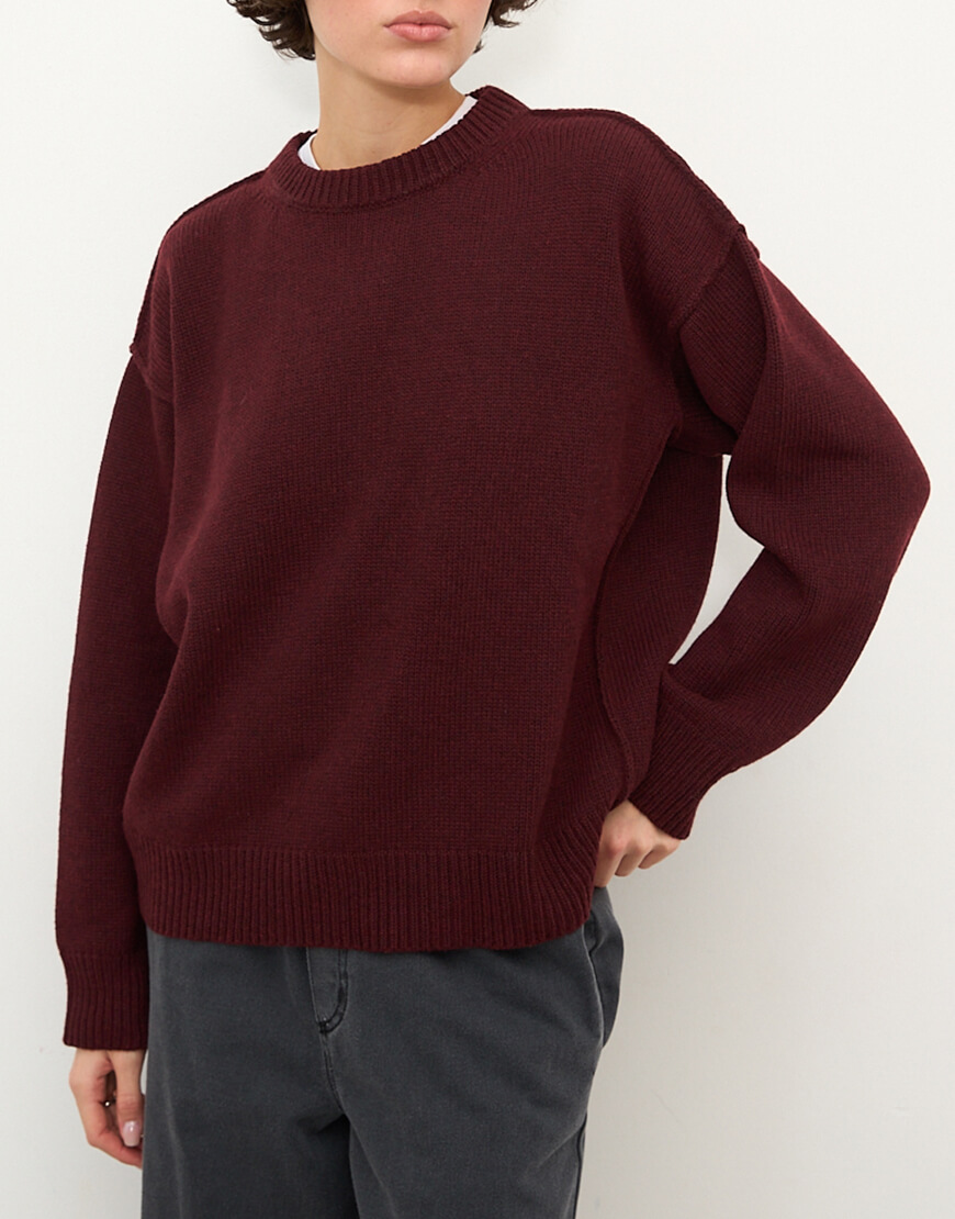 1395_3 Светр вовняний бургунді BALCONY GARMENT (BLCN_1395) - фото 2