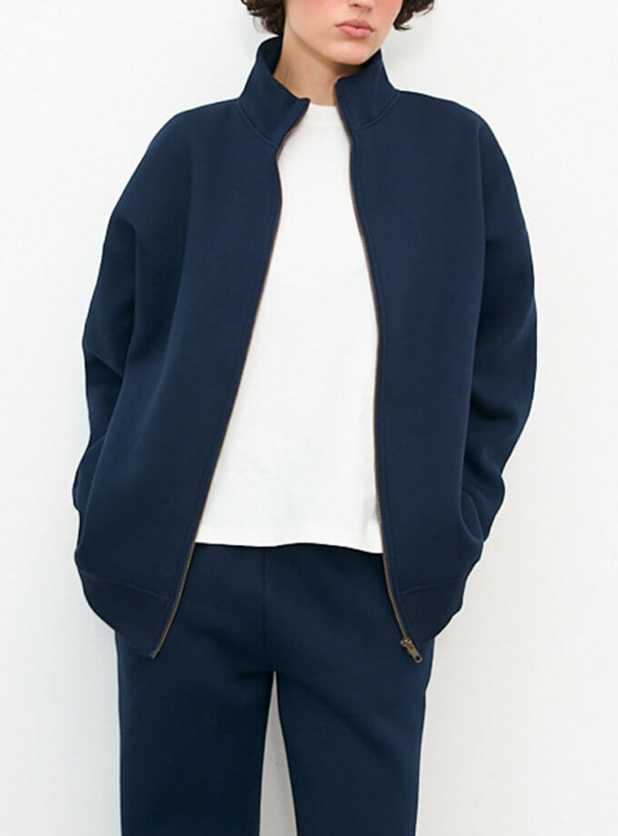 Зіп-світшот синій з начосом BALCONY GARMENT (BLCN_1398) - фото 9