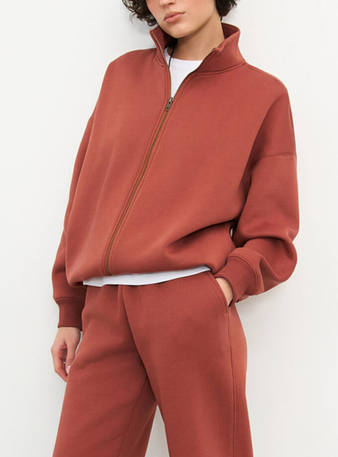 Зіп-світшот теракот з начосом BALCONY GARMENT (BLCN_1402) - фото 7