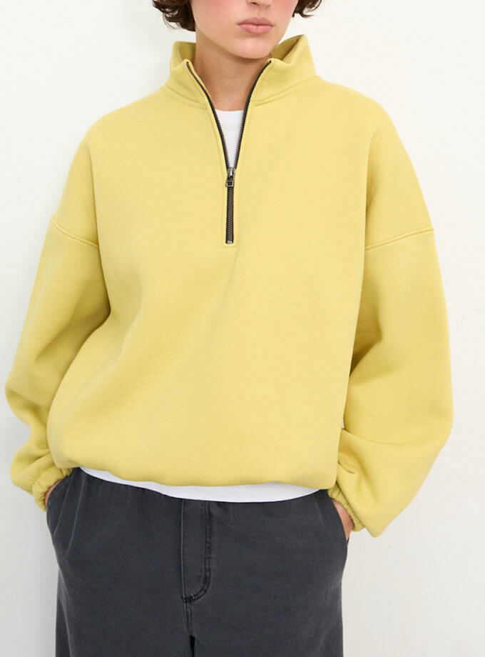 Світшот half zip лайм з начосом BALCONY GARMENT (BLCN_1404) - фото 11