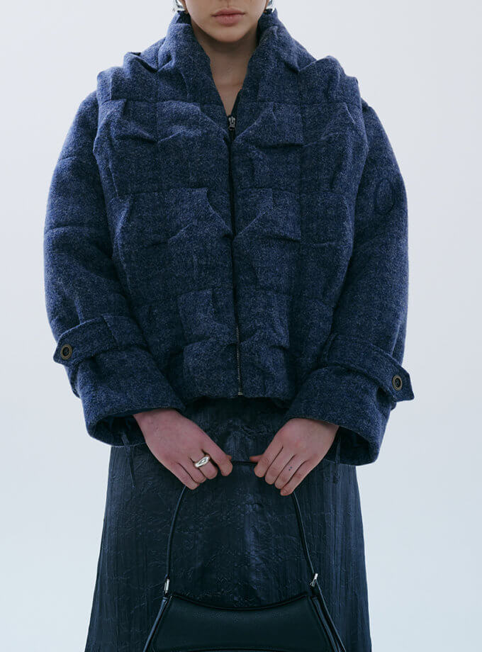 Синя утеплена куртка з вовни OUN (oun_FW-01)