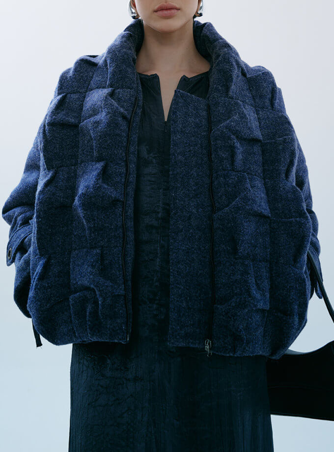 Синя утеплена куртка з вовни OUN (oun_FW-01)