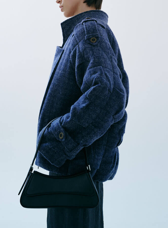 Синій утеплений бомбер з вовни OUN (oun_FW-04)