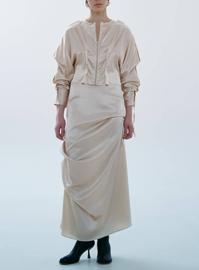 Шовкова спідниця з драпіруванням OUN (oun_FW-09)