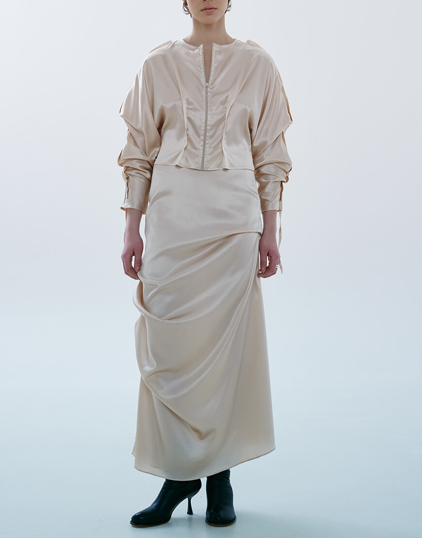 2024-02-10-Oun3487 Шовкова спідниця з драпіруванням OUN (oun_FW-09) - фото 2