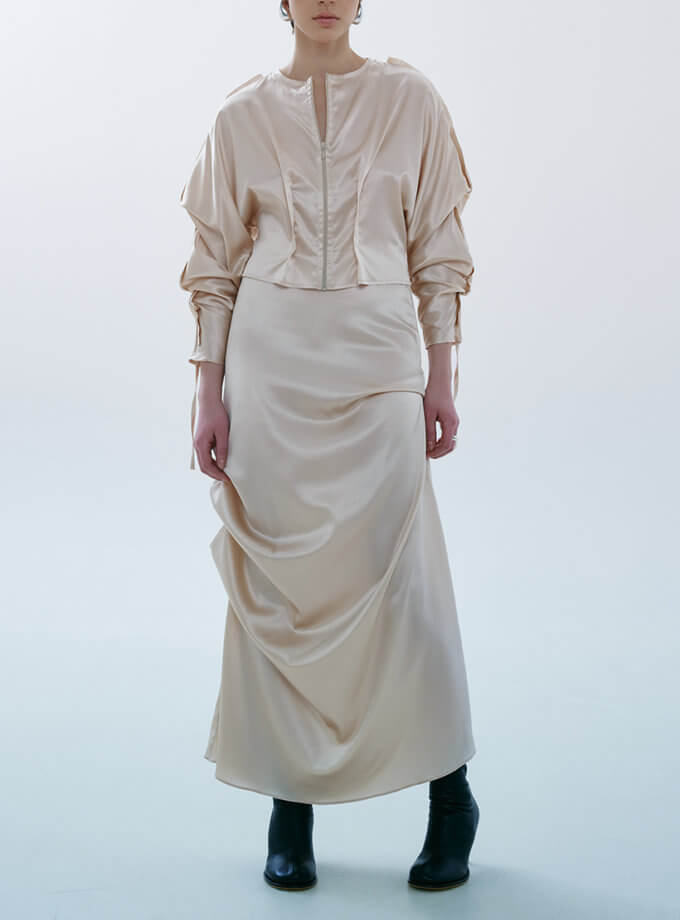 Шовкова спідниця з драпіруванням OUN (oun_FW-09)