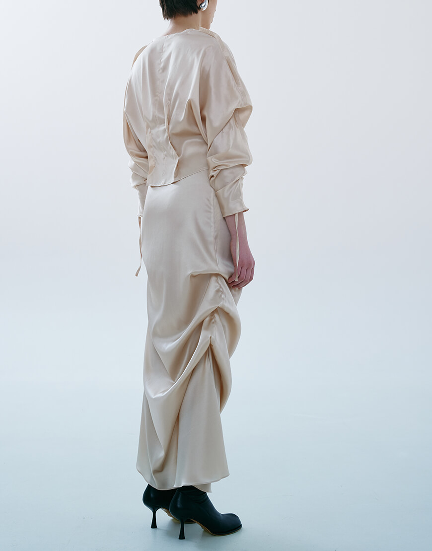 2024-02-10-Oun3494 Шовкова спідниця з драпіруванням OUN (oun_FW-09) - фото 3