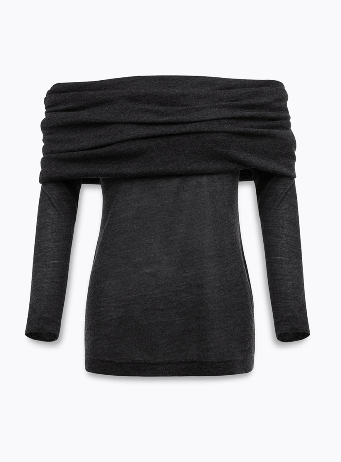 Сірий топ з відкритими плечима IAM (IAM_OFSHLDR/GR/TP)