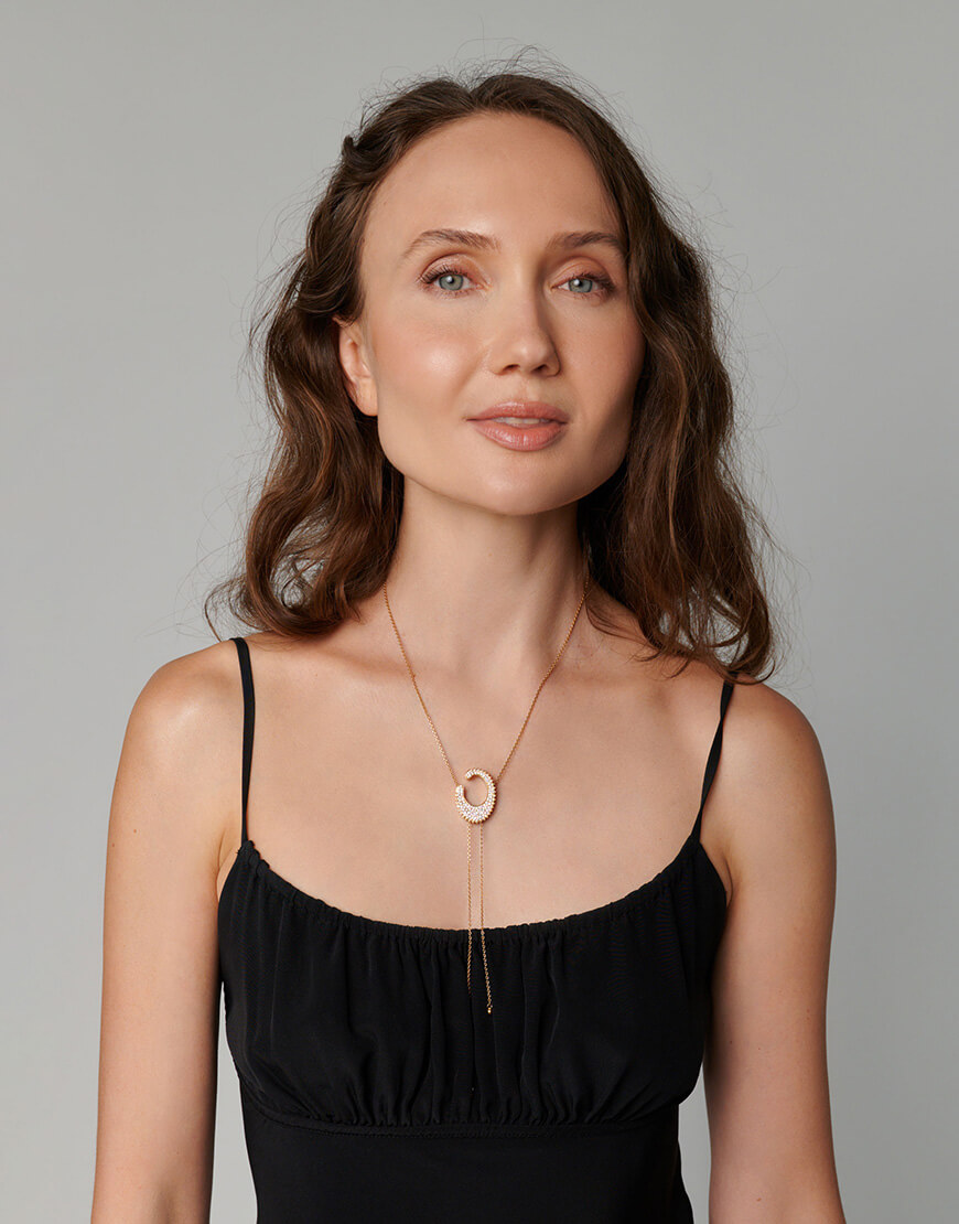 28li24967 Кафф-кольє текстура з інкрустацією у покритті позолотою ORXATA.JEWELRY (ORX_Cuff_textura_with_gems_gp) - фото 6