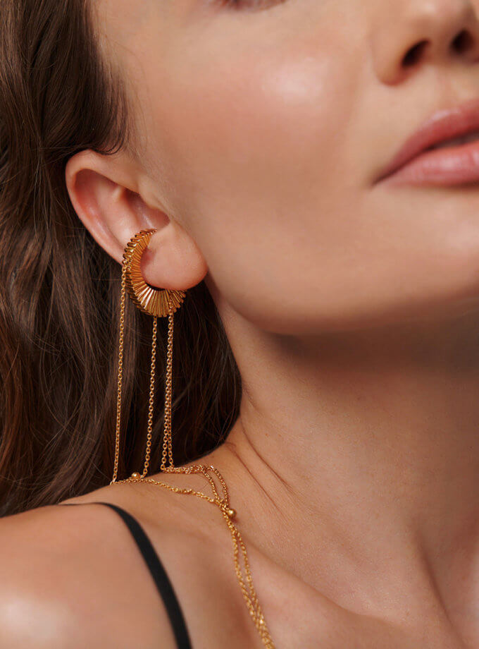 Кафф-кольє текстура  у покритті позолотою ORXATA.JEWELRY (ORX_Cuff_textura_gp)