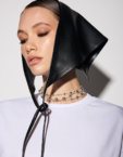 Чорна хустина з еко шкіри Leather Triangle ATTIE (ATT_HDSCRFBL05)