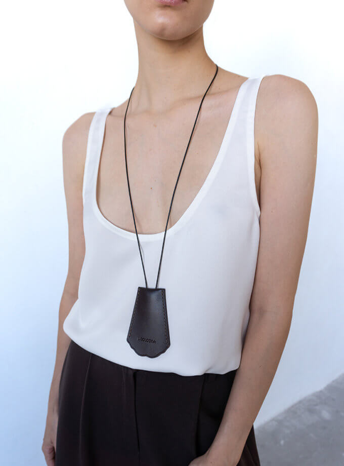 Шкіряна ключниця у кольорі темний шоколад LiSOLODKA (LS_6712_24)