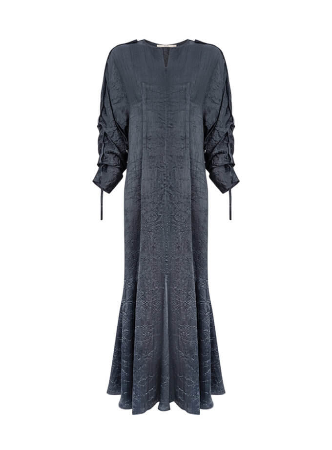 Сукня з жатого шовку синя OUN (oun_FW-05_bl)