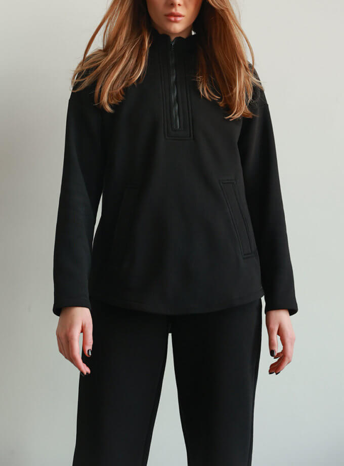 Теплий костюм Elegant чорного кольору MAXAVI (MX2425)