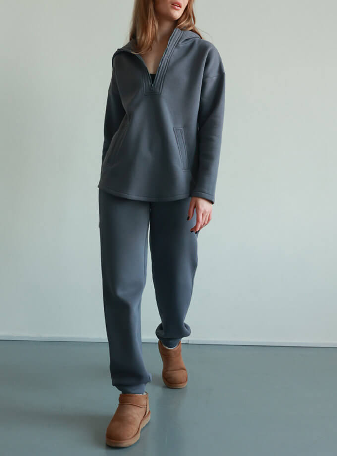 Теплий костюм Elegant сірого кольору MAXAVI (MX2424) - фото 11