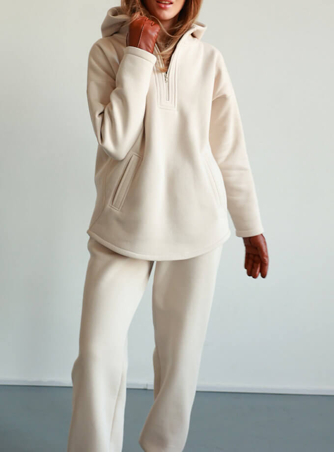 Теплий костюм Elegant молочного кольору MAXAVI (MX2423)