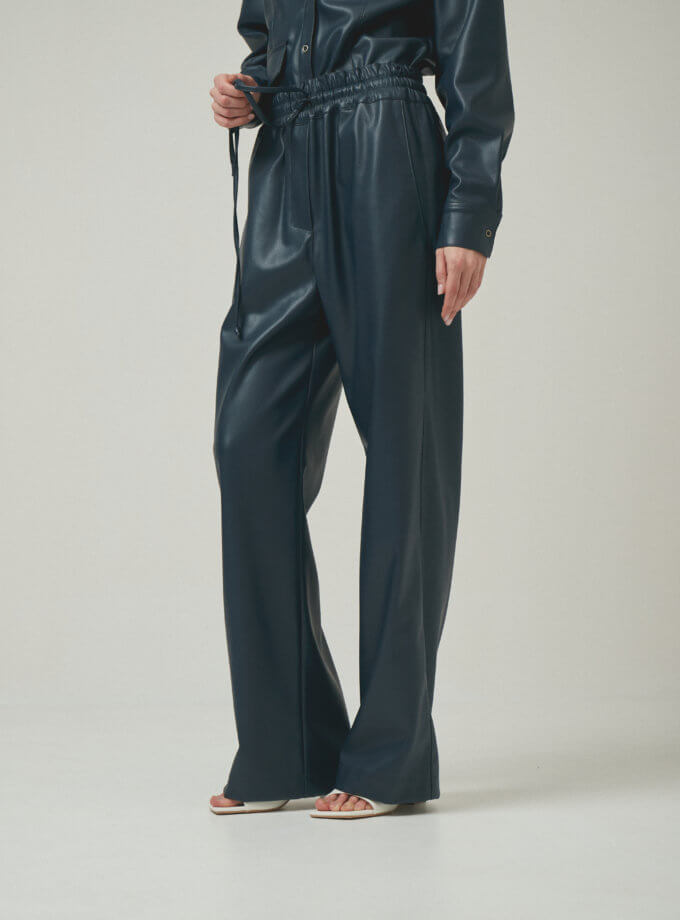 Штани вільного крою з еко-шкіри на резинці XM BY MALINOVSKAYA (XM_24-6)