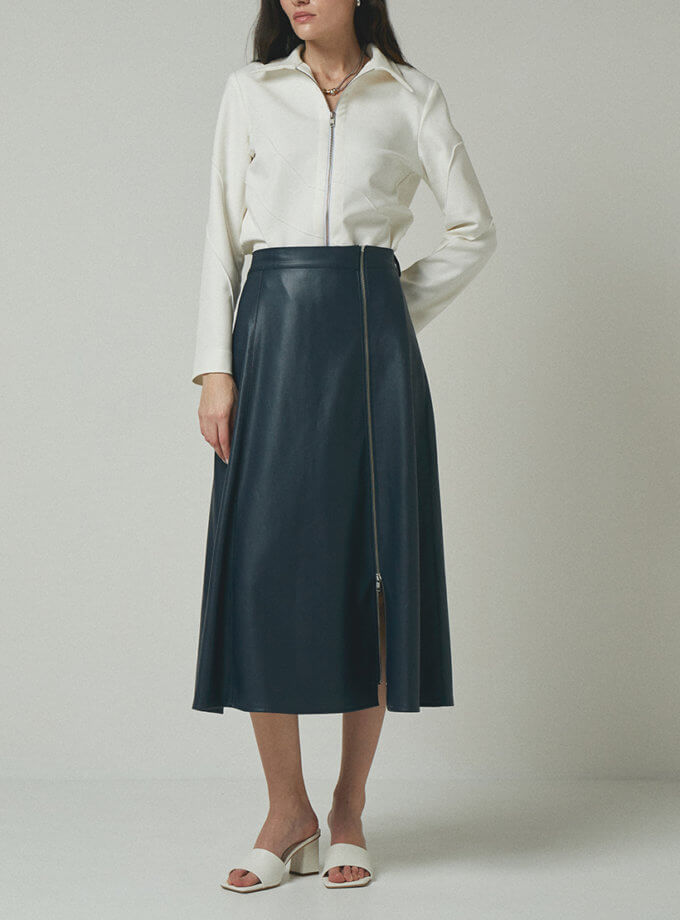 Спідниця трапеція з еко шкіри на блискавці XM BY MALINOVSKAYA (XM_24-5)