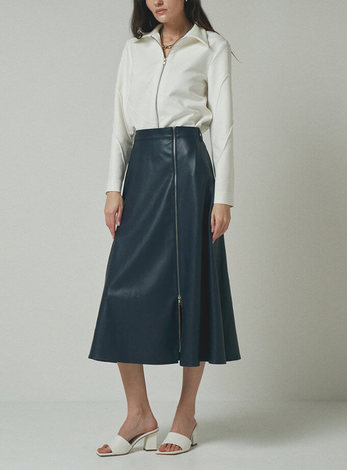 Спідниця трапеція з еко шкіри на блискавці XM BY MALINOVSKAYA (XM_24-5)