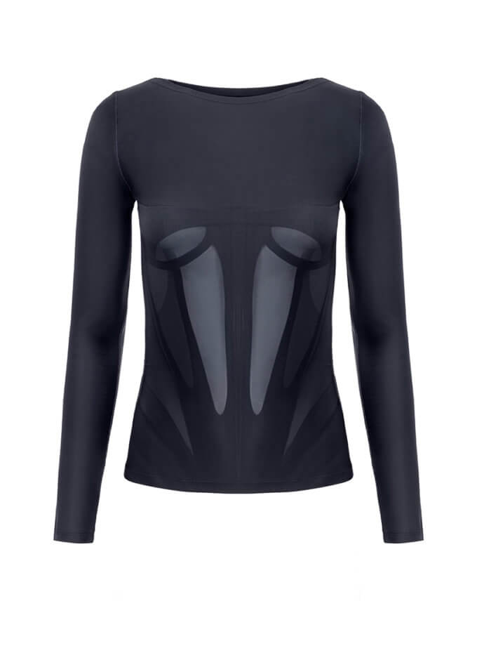 Лонгслів з імітацією корсету Shadow Corset ATTIE (ATT_LNGSLVCRS05)