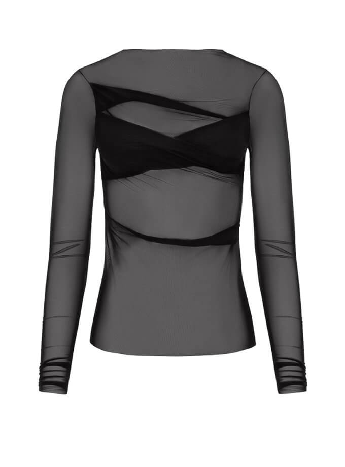 Лонгслів в сітку в чорному кольорі Midnight Mesh ATTIE (ATT_LNGSLVMDN05)