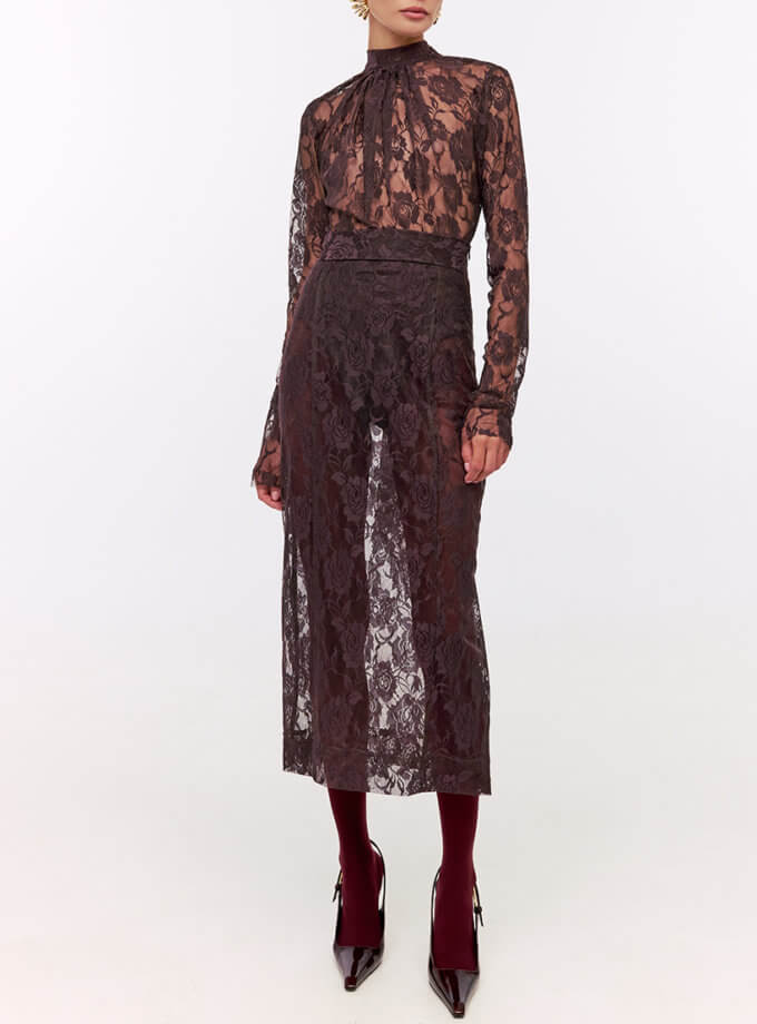 Спідниця мереживна Tereza коричнева MY x MY (MC_MY33424)