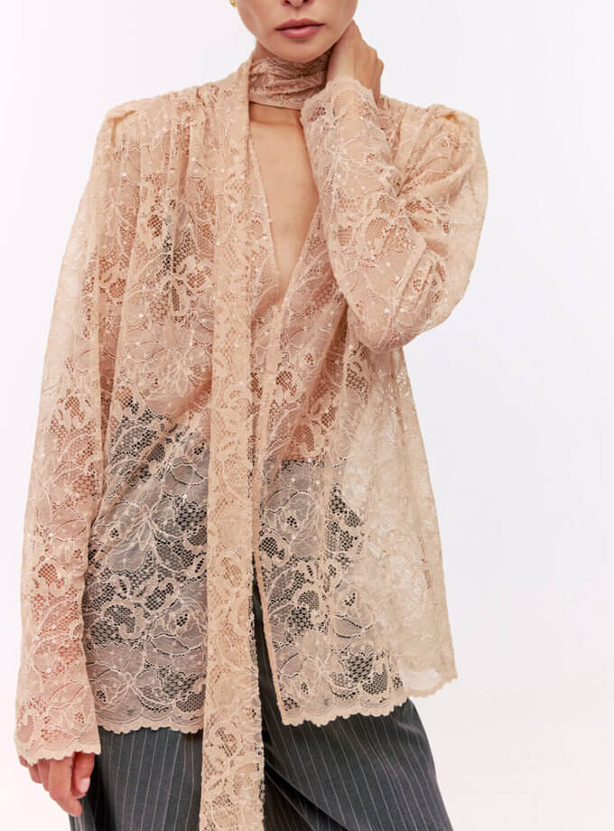 Блуза мереживна Rose бежевий MY x MY (MC_MY30424)