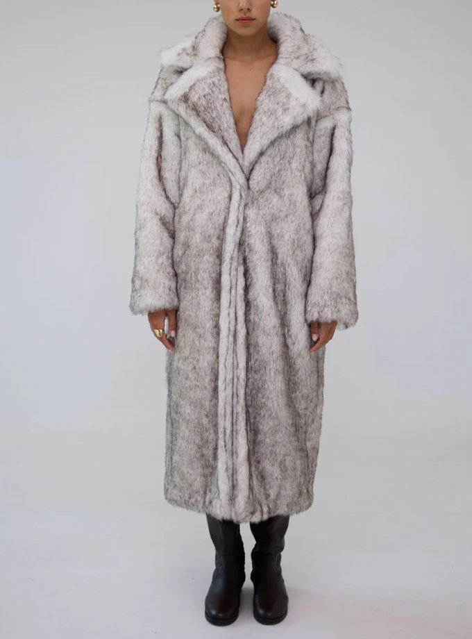 Шуба Jacqueline сіра BÚDZIKO (BDZ_JQL-BLK/GRY-FW25)