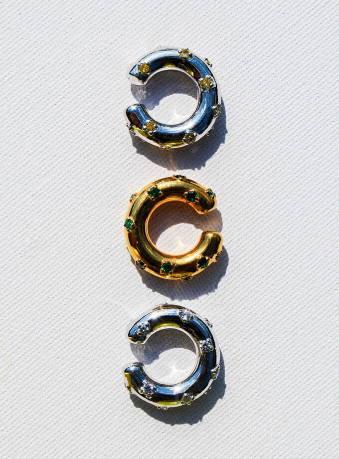 Каф Spark green RIMMART JEWELRY (RAJ_ERA-061g)