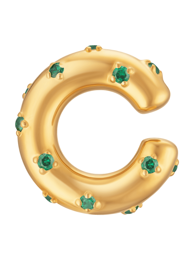 Каф Spark green RIMMART JEWELRY (RAJ_ERApl-061g)