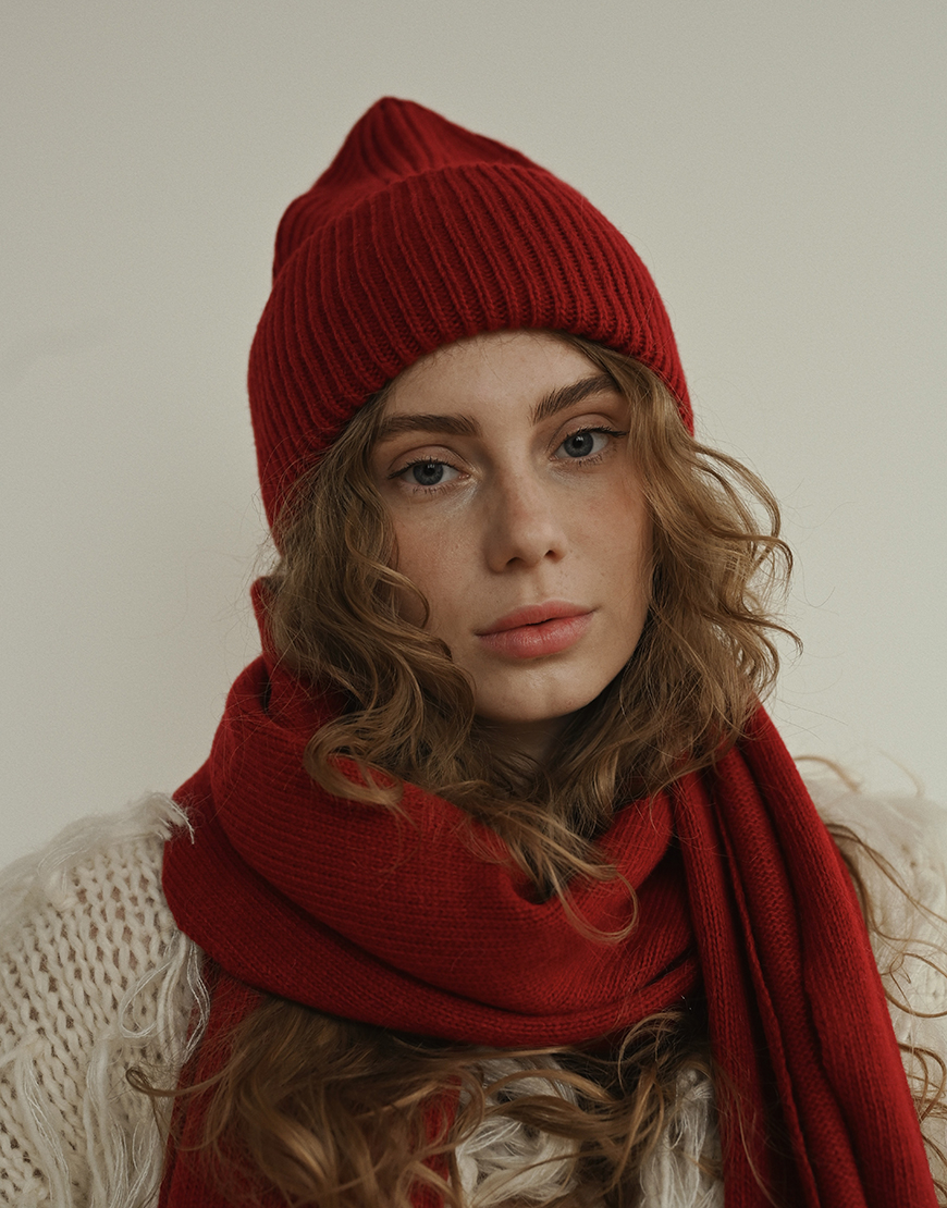 Processed with VSCO with a6 preset Шапка Basic з кашеміром - Red NYNI (NN-013-115_kapsula) - фото 2