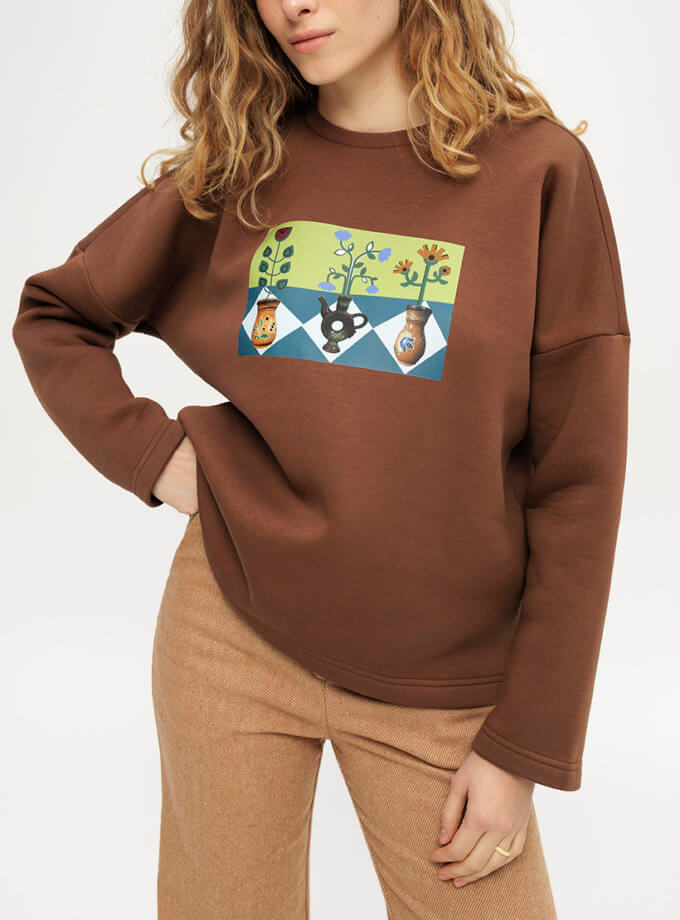 Теплий світшот з принтом ANNA YAKOVENKO (AY_3908)