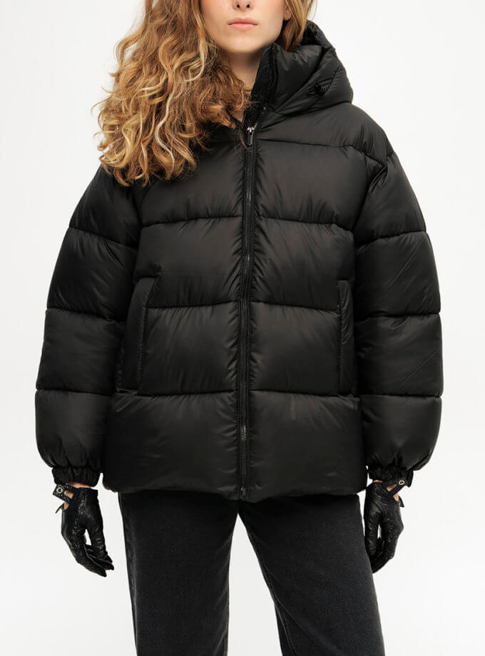 Пуховик чорного кольору ANNA YAKOVENKO (AY_3899)