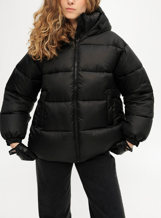 Пуховик чорного кольору ANNA YAKOVENKO (AY_3899)