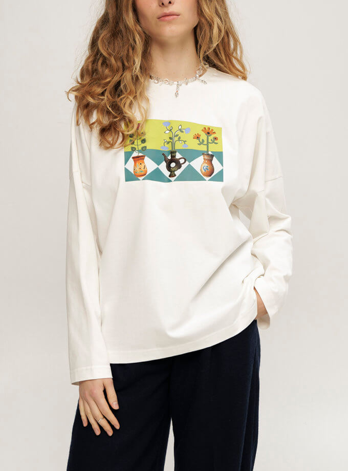 Лонгслів молочного кольору ANNA YAKOVENKO (AY_3898)