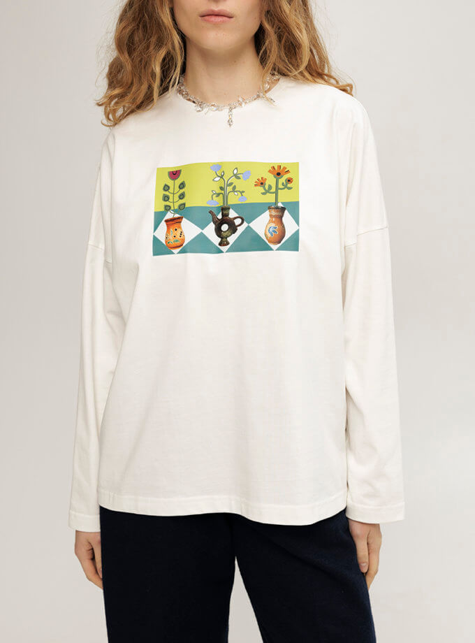 Лонгслів молочного кольору ANNA YAKOVENKO (AY_3898) - фото 17